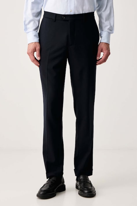 FAY Spodnie męskie wełniane granatowe regular waist NTM80531980UMA