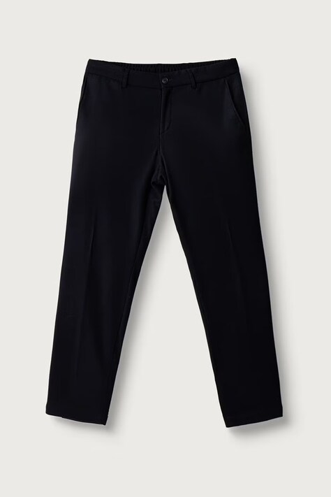 BOSS Spodnie slim fit męskie z dodatkiem wełny P-Genius-CW-WG-264 granatowe regular waist 50571997