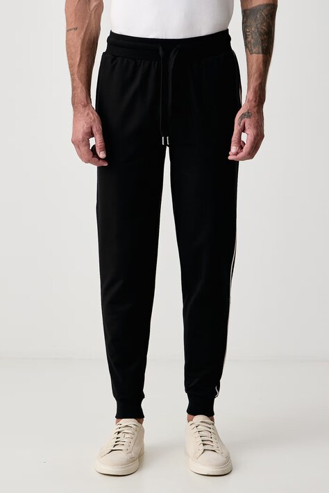 BOSS Штани loungwear чоловічі бавовняні Iconic Pants чорні regular waist 50571171