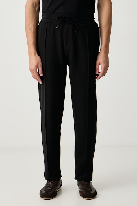 BOSS Loungewear hlače moške z bombažem Sense Pants črne srednji pas 50570557