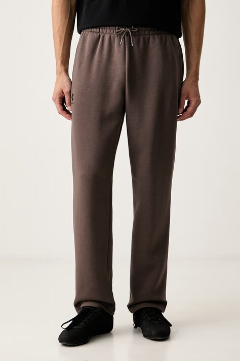 Under Armour spodnie treningowe męskie z bawełną Icon brązowe regular waist 1384034