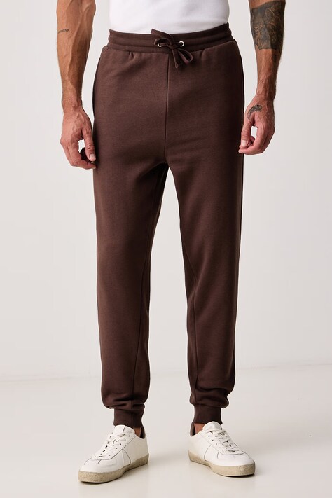U.S. Polo Assn. Teplákové nohavice pánske s bavlnou DHM BB hnedé regular waist MUP3532