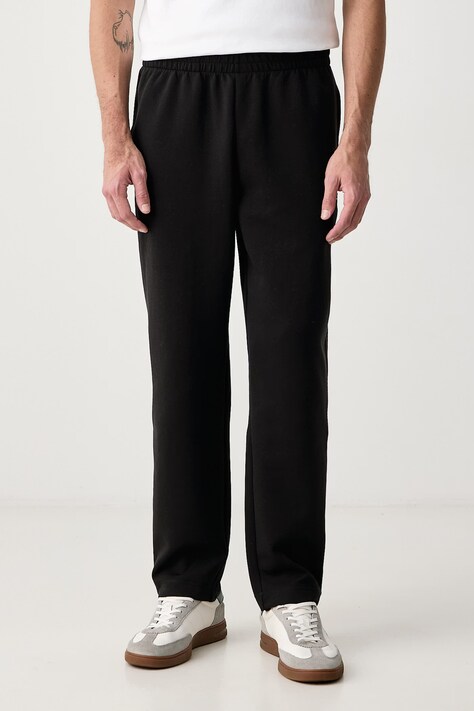 Lacoste Spodnie dresowe męskie z bawełną czarne regular waist XH0142