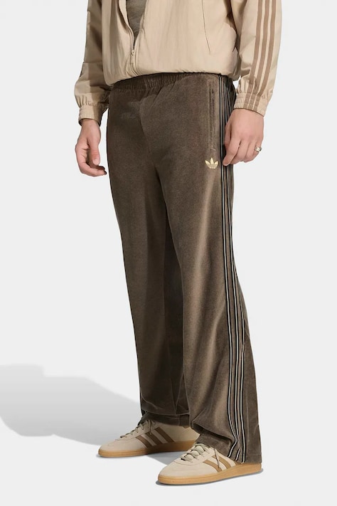 adidas Originals Спортивні штани чоловічі Firebird Velour зелені regular waist KE4165