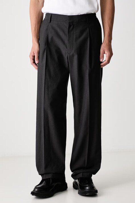 MM6 Maison Margiela Spodnie straight z wełną męskie szare regular waist SH0KA0074-M36006