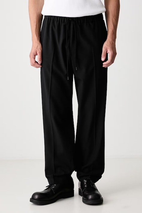 MM6 Maison Margiela Spodnie z wełną męskie czarne high waist SH0KA0023-M36020