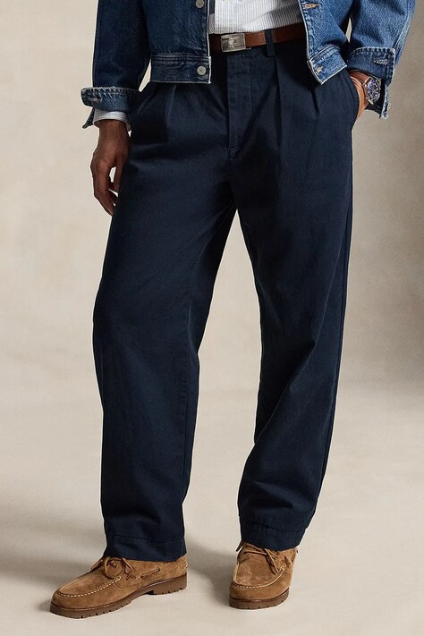 Polo Ralph Lauren Spodnie chinos damskie bawełniane granatowe regular waist 710B24582