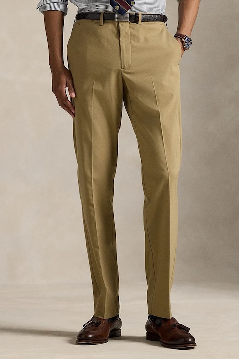 Polo Ralph Lauren Spodnie chinos męskie z wiskozą beżowe 710973864