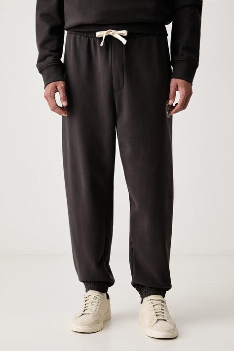 Armani Exchange spodnie dresowe męskie bawełniane z elastanem szare regular waist XM002914 AF26047