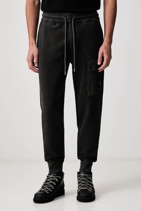 C.P. Company Spodnie dresowe męskie bawełniane zielone regular waist 21CMSP191A006614G