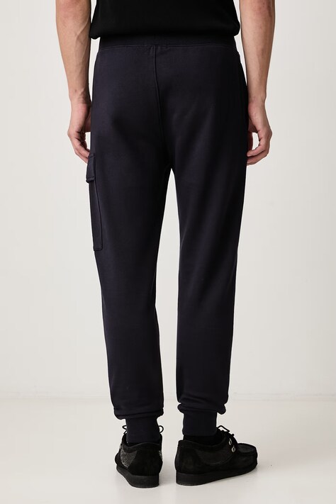 C.P. Company Spodnie dresowe męskie bawełniane granatowe regular waist RCCMSP717A005086W
