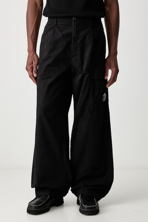 C.P. Company Boyfriend kalhoty pánské bavlněné černé regular waist 21CMPA111A110324G