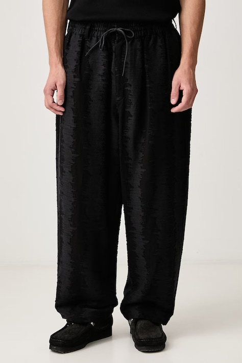 Y-3 M DECOSTITCH TP pantaloni con lino da uomo neri regular waist KY3866