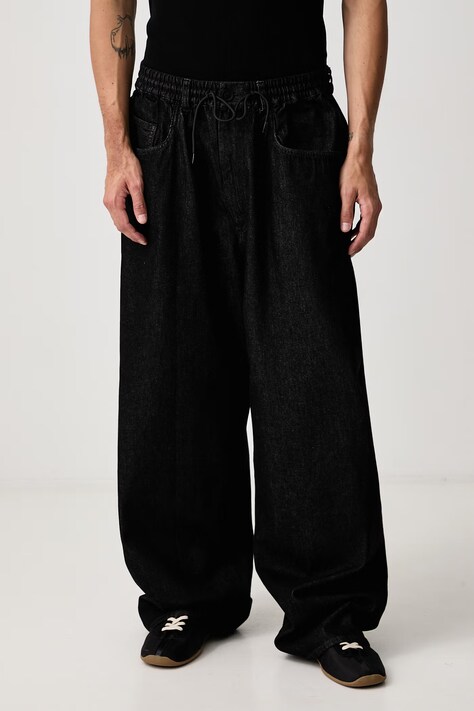 Y-3 M DENIM PNT spodnie bawełniane męskie czarne high waist KS3896
