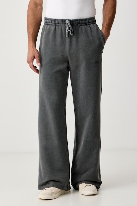 Trussardi Spodnie dresowe męskie bawełniane czarne high waist P8098000081N