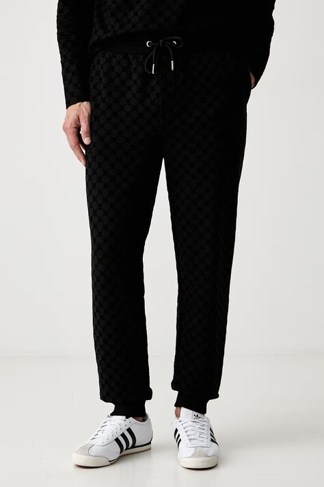 Joop! spodnie dresowe męskie bawełniane z elastanem czarne regular waist 30105533
