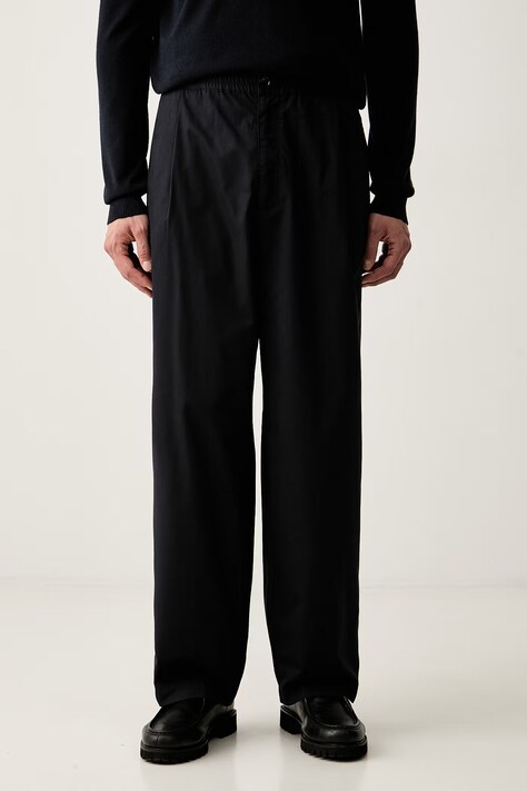 Emporio Armani spodnie męskie bawełniane granatowe regular waist EM006897 AF28239