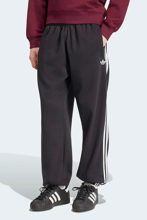 adidas Originals Donji dio trenirke za muškarce s pamukom Adicolor crni spušteni struk KV9280