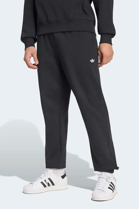 adidas Originals Donji dio trenirke za muškarce od pamuka Trefoil Essentials crni KQ8557