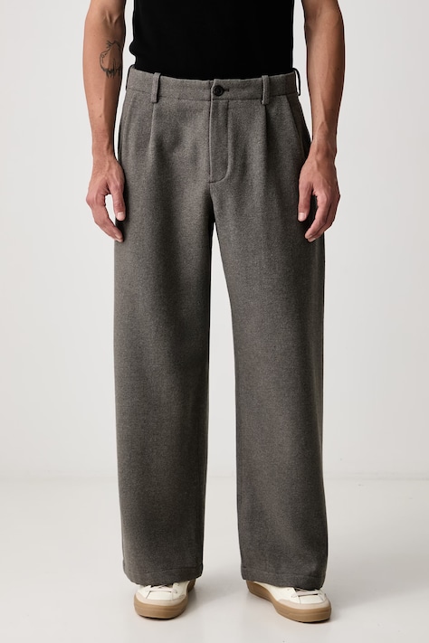 Our Legacy Nohavice chinos s vlnou pánske zelené regular waist M4264BNP