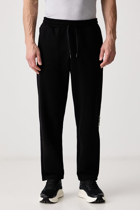 EA7 Emporio Armani Spodnie dresowe męskie z bawełną czarne regular waist AF27175.7M002215