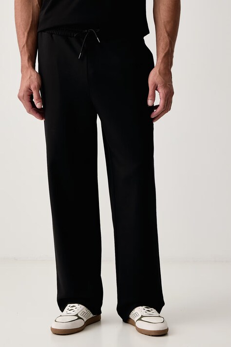 EA7 Emporio Armani Spodnie dresowe męskie z modalem czarne regular waist AF26648.7M002228