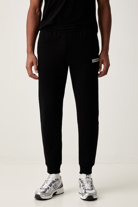 EA7 Emporio Armani spodnie dresowe męskie z bawełną czarne high waist AF10377.7M002198