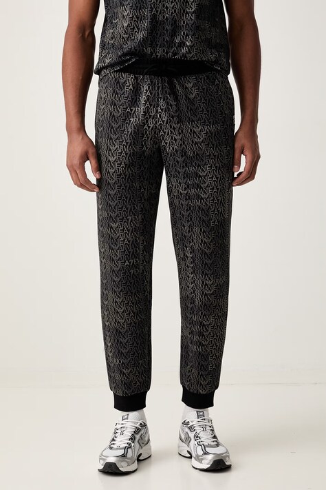 EA7 Emporio Armani spodnie dresowe męskie z bawełną czarne regular waist AF12660.7M002207