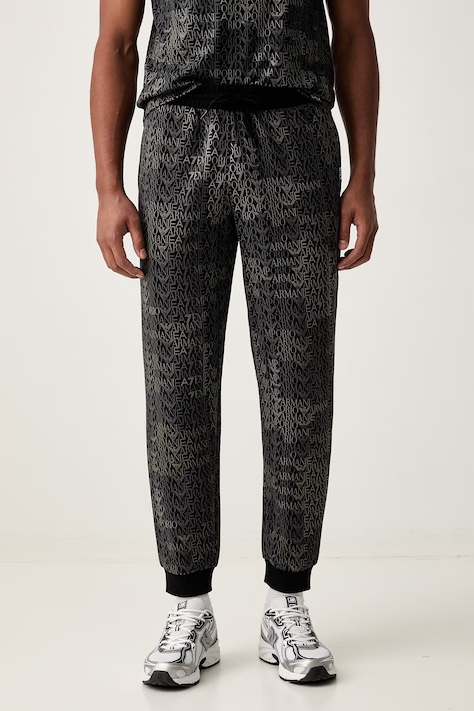 EA7 Emporio Armani spodnie dresowe męskie z bawełną czarne regular waist AF12660.7M002207