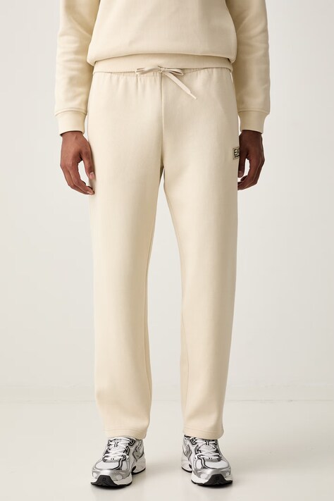 EA7 Emporio Armani spodnie dresowe męskie bawełniane beżowe high waist AF21822.7M002235