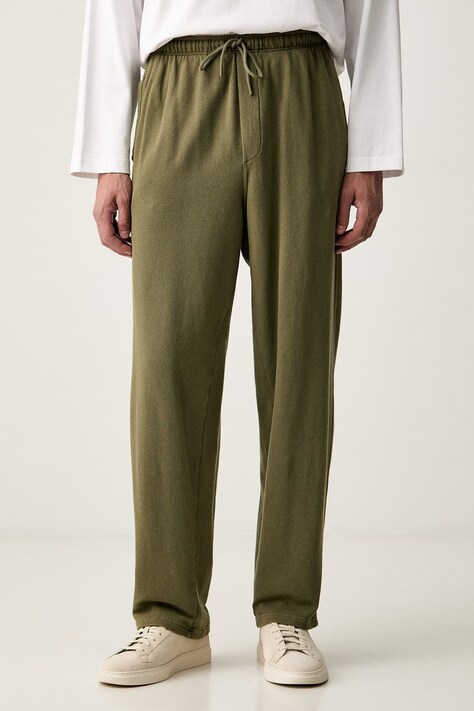 American Vintage spodnie dresowe męskie bawełniane zielone regular waist MVIB05A