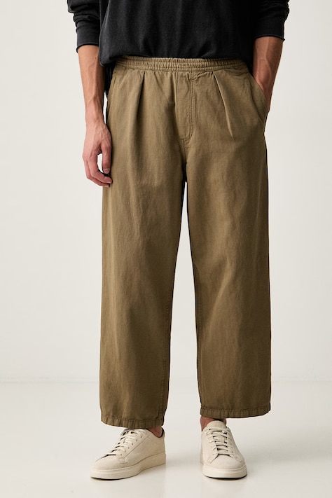 American Vintage spodnie męskie z bawełną zielone regular waist MNAM10A