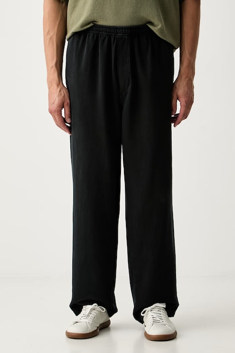 American Vintage spodnie joggery męskie bawełniane czarne regular waist MLYC10C
