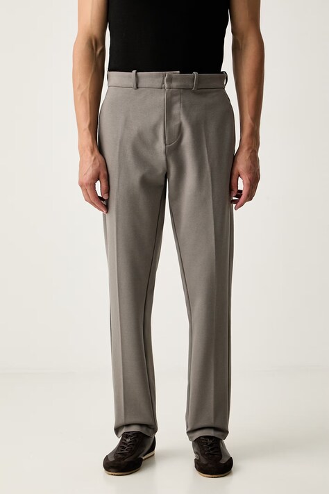 Marc O'Polo spodnie męskie z bawełną szare regular waist 5000014573
