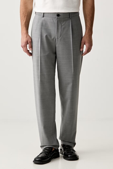 Joop! spodnie męskie z dodatkiem wełny szare regular waist 30104454