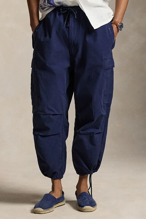 Polo Ralph Lauren spodnie cargo męskie bawełniane granatowe regular waist 710B34466