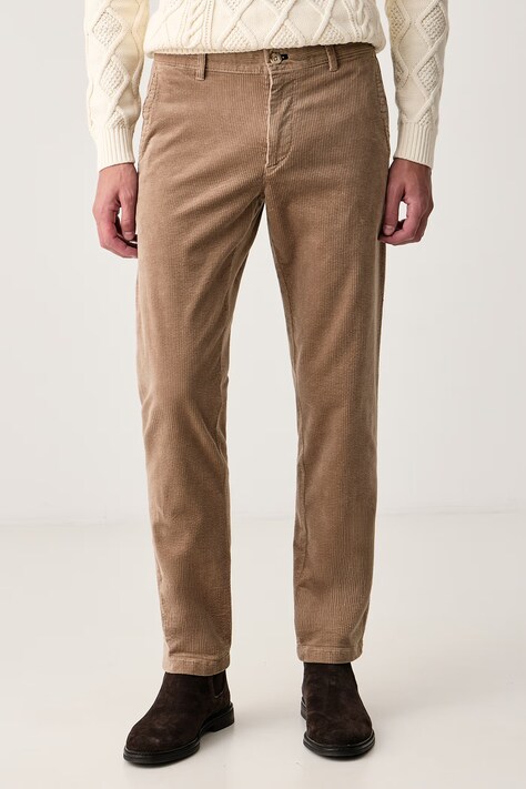 Joop! Spodnie męskie sztruksowe beżowe regular waist 30106409