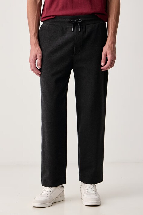 Joop! Spodnie dresowe męskie z bawełną czarne regular waist 30104856