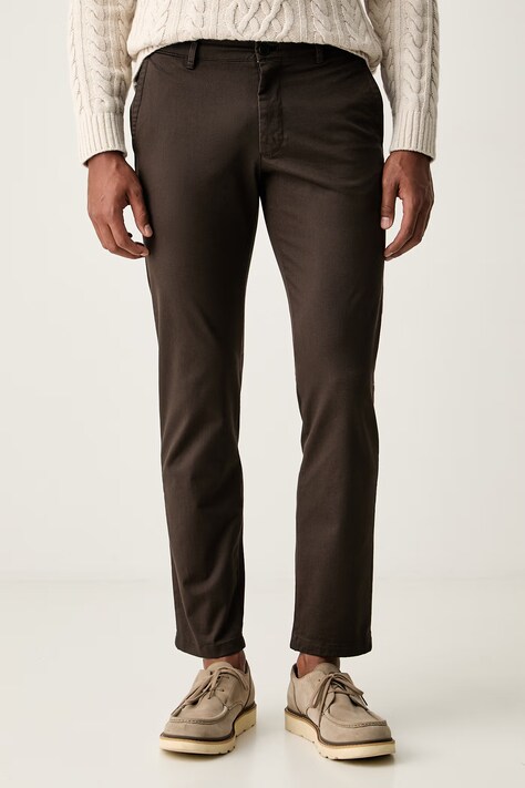 Joop! spodnie męskie z bawełną brązowe regular waist 30044971
