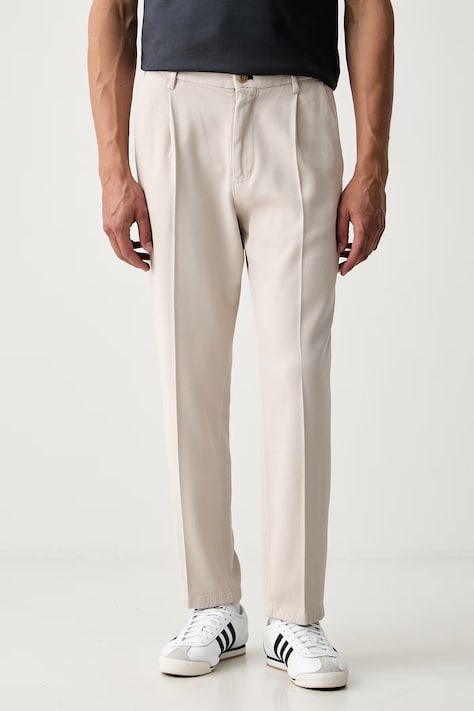 Joop! spodnie męskie z bawełną beżowe regular waist 30104827
