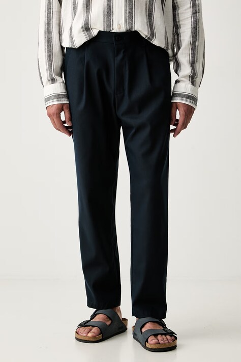Joop! spodnie chinos męskie z bawełną granatowe regular waist 30104826