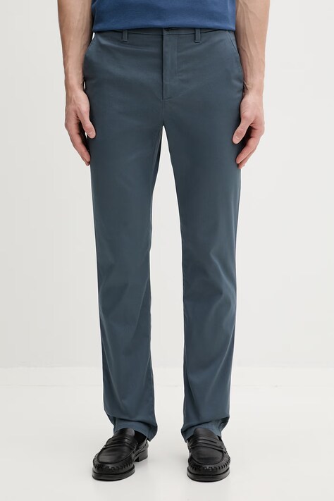 Calvin Klein spodnie slim fit męskie bawełniane z elastanem niebieskie regular waist