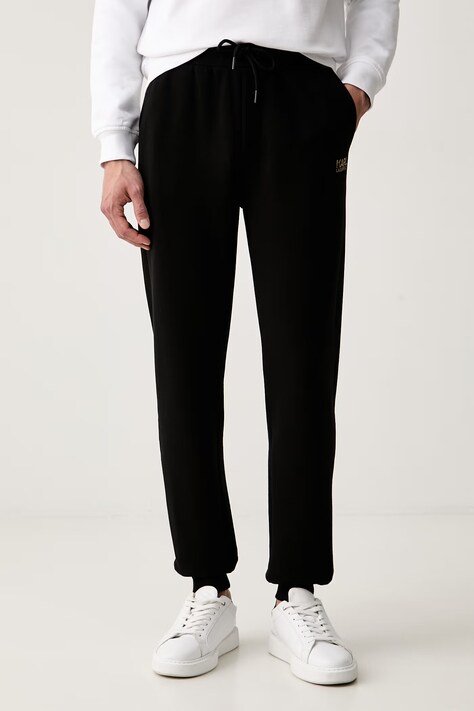Karl Lagerfeld spodnie dresowe męskie bawełniane czarne regular waist 563917.705782