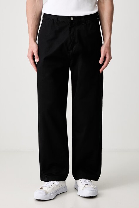 Carhartt WIP OG Single Knee carpenter hlače od pamuka za muškarce crne spušteni struk I036871