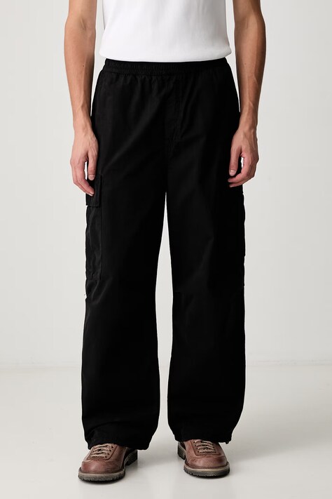Carhartt WIP Mandler Cargo nohavice cargo bavlnené pánske čierne high waist I036874