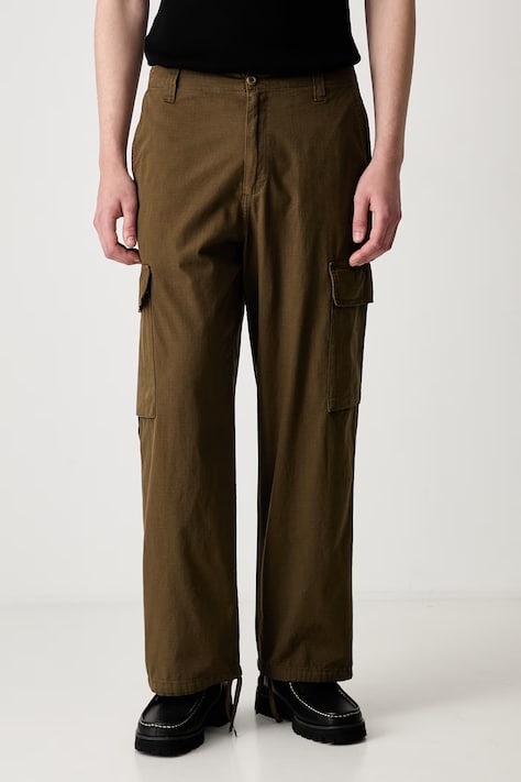 Carhartt WIP Kade Cargo spodnie cargo bawełniane męskie zielone regular waist I037575