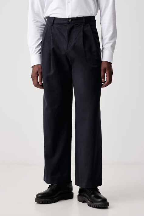 PS Paul Smith Spodnie męskie bawełniane granatowe regular waist M2R-A109-W22785