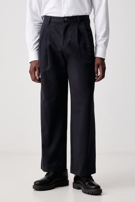 PS Paul Smith Spodnie męskie bawełniane granatowe regular waist M2R-A109-W22785