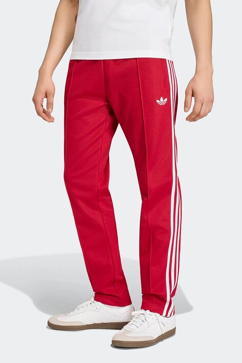 adidas Originals Pantaloni de trening pentru bărbați cu bumbac Beckenbauer roșii regular waist KW0120