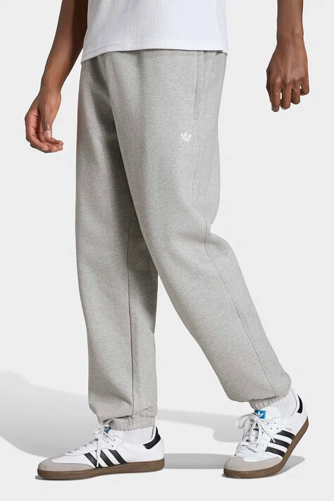 adidas Originals Teplákové nohavice pánske s bavlnou Trefoil Essentials sivé regular waist KS9827